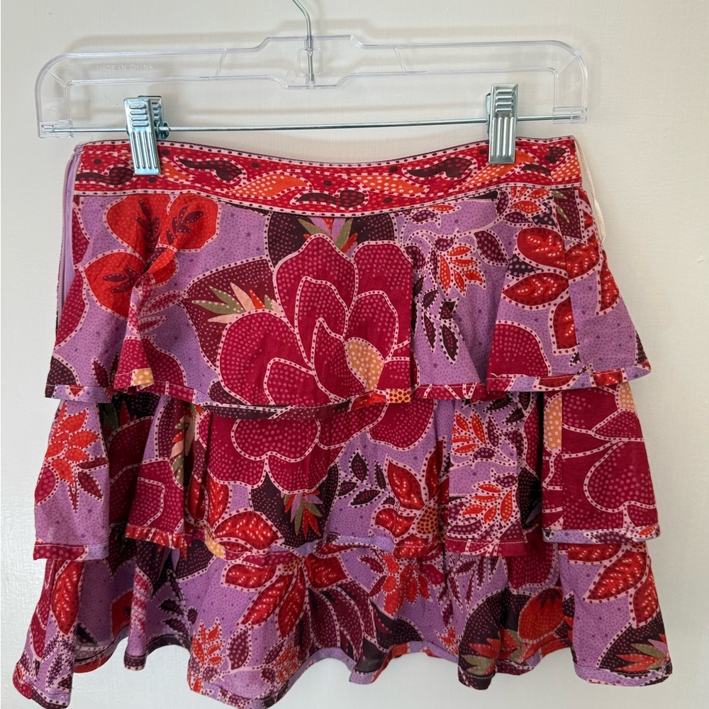 FARM Rio Tiered Floral Mini Skirt